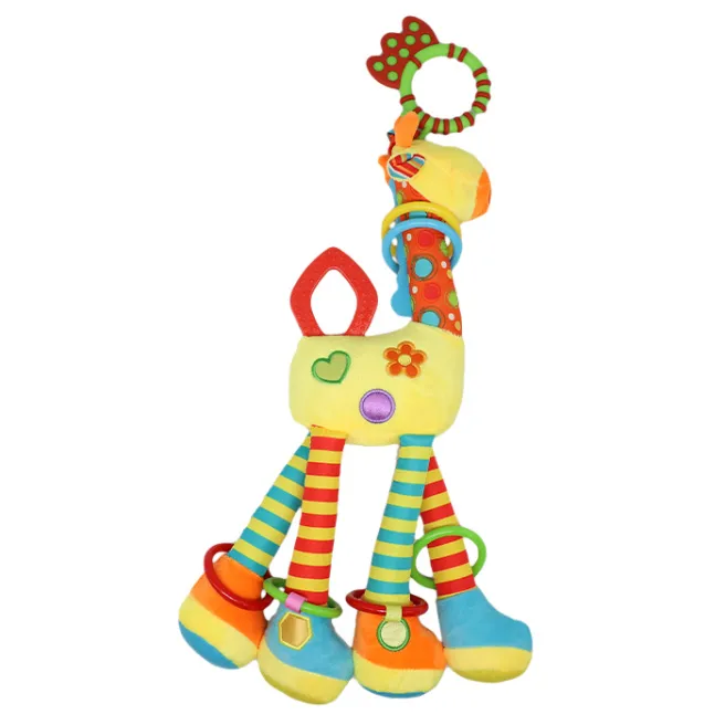 Детский плюшевый жираф с подвеской, желтый микс, код 802040