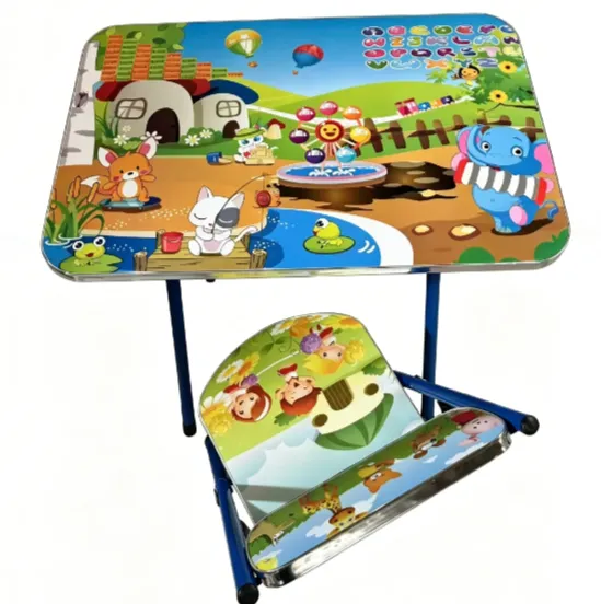 Set masă și scaun pentru copii cu animale vesele, 60×40 cm (64804)