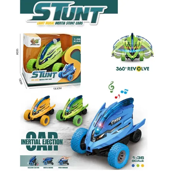 MASINA STUNT CU SUNET SI LUMINI (INSTRUCTIUNE IN ROMANA) 72148