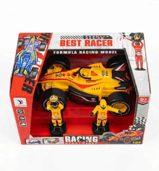 Машина инерционная, F1, с фигурками, желтая, код 10074b Машина инерционная, F1, с фигурками, желтая, код 10074b