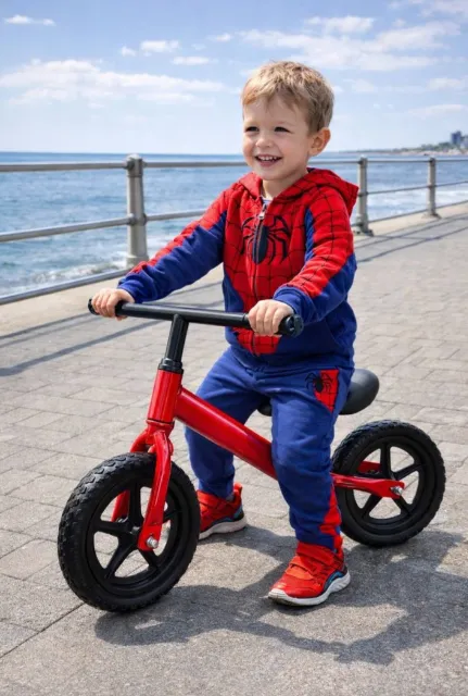 Bicicletă fără pedale cu cadru metalic și anvelope pneumatice