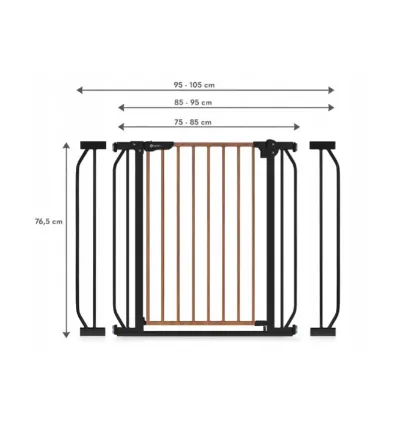 Poartă de siguranță Lionelo Truus Slim Black Carbon Natural, 75-105 cm Poartă de siguranță Lionelo Truus Slim Black Carbon Natural, 75-105 cm