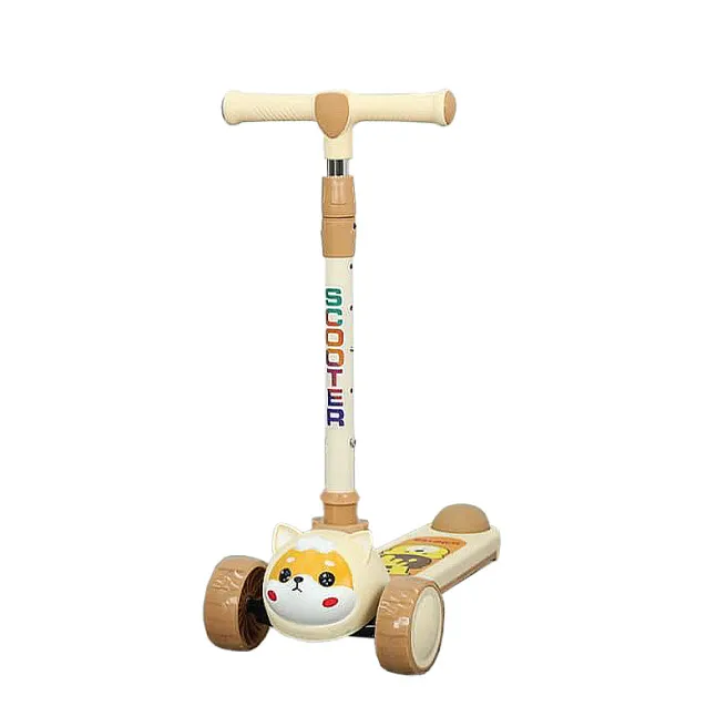 Самокат детский собачка F069, коричневый