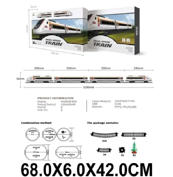 Cale ferata cu tren pe baterii,cu sunte si lumini (810730)