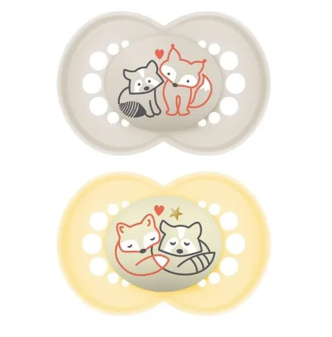 Пустышка ортодонтическая силиконовая MAM Original Day and Night Planet Love Unisex (16+ мес), 2 шт.