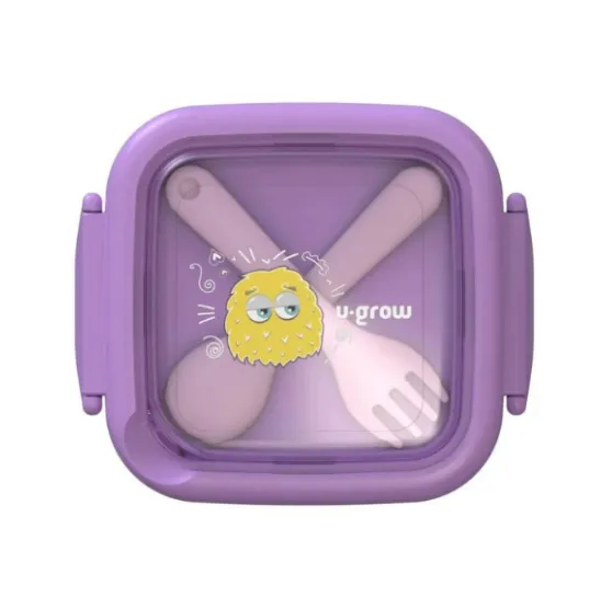 Caserolă 2 în 1 cu Linguriță și Furculiță, Mov, U-Grow Caserolă 2 în 1 cu Linguriță și Furculiță, Mov, U-Grow