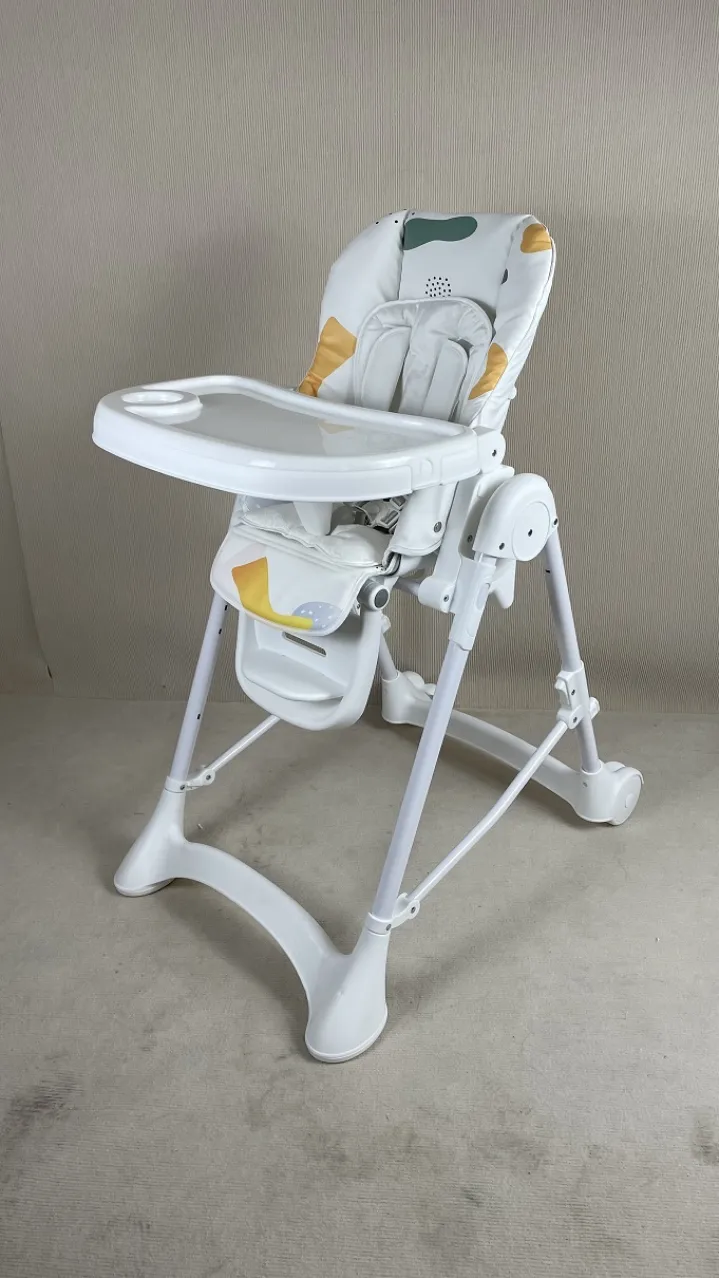 Scaun pentru hranire galben/alb MS1014D