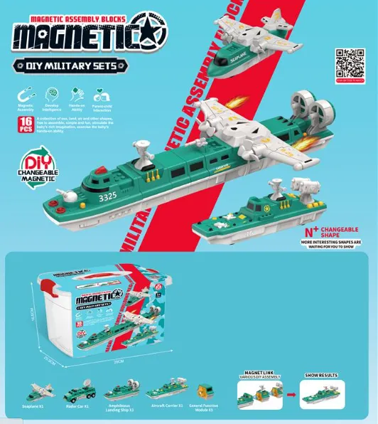 Constructor magnetic 10 in 1, albastru, XH8590
