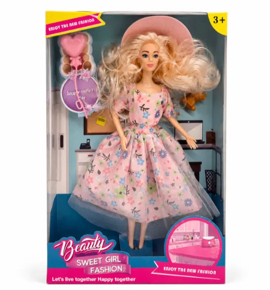 Păpușă 29 cm cu accesorii, roz, DS2502A1-1, cod 10243b