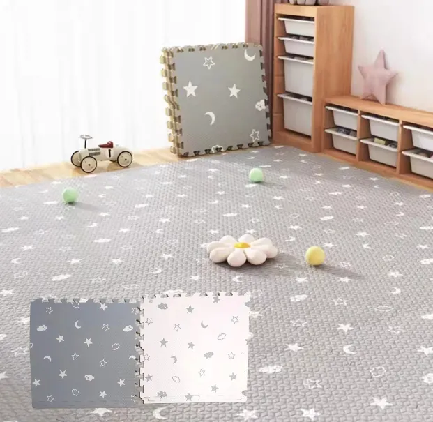 Puzzle de podea, 4 buc., gri/alb, KTPT006