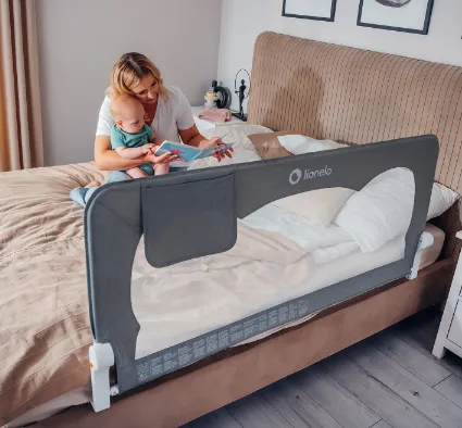 Barieră de protecție pentru pat Lionelo Hanna Beige Melange, 150 cm Barieră de protecție pentru pat Lionelo Hanna Beige Melange, 150 cm