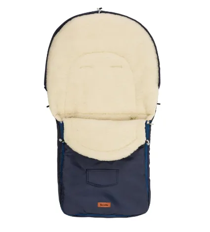 Husa de iarna pentru carucior Caretero Classic Wool Navy Blue, 95x40 cm