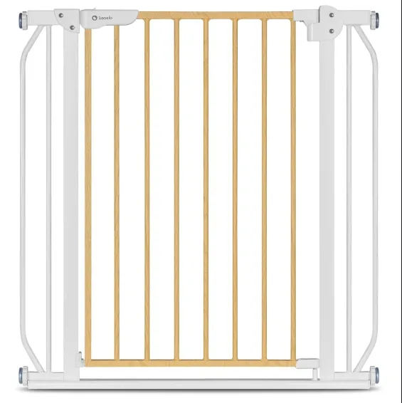 Poarta de siguranta Lionelo Truus Slim White Natural, 75-105 cm