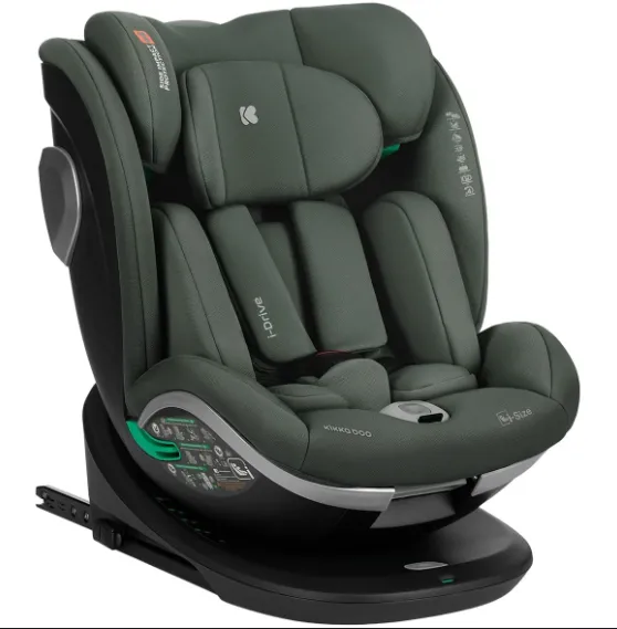 Scaun auto 40-150 cm (i-Size) Isofix Kikkaboo i-Drive Army Green, rotativ 360