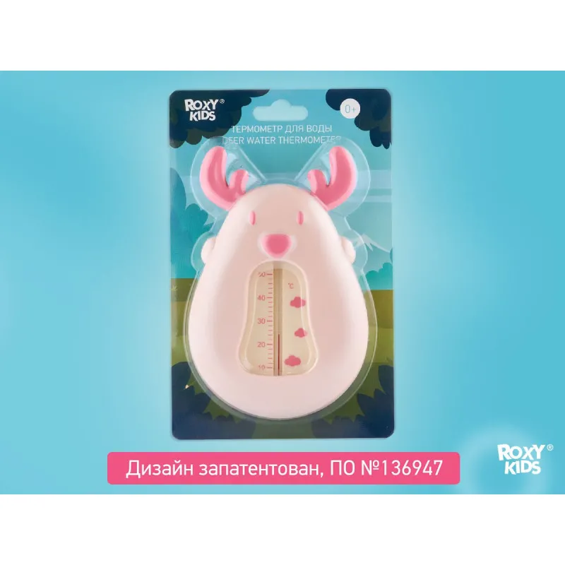 Termometru pentru apa Roxy Kids, „Deer” Roz (RWT-006-P) Termometru pentru apa Roxy Kids, „Deer” Roz (RWT-006-P)