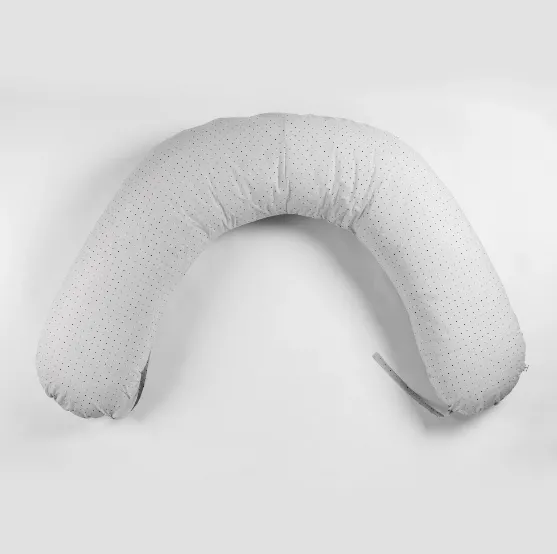 Pernă pentru gravide PM forma-V cu față de pernă Buline Gri, 135 cm Pernă pentru gravide PM forma-V cu față de pernă Buline Gri, 135 cm