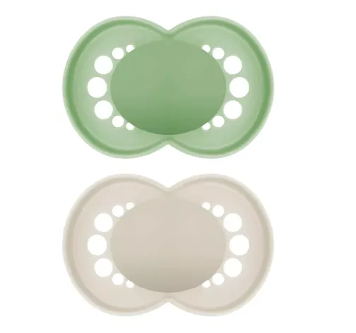 Пустышка ортодонтическая силиконовая MAM Original Mat Unisex (16+ мес), 2 шт.