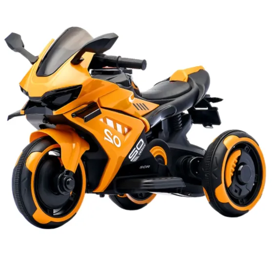 Детский электромотоцикл с дистанционным управлением, оранжевый (67801)