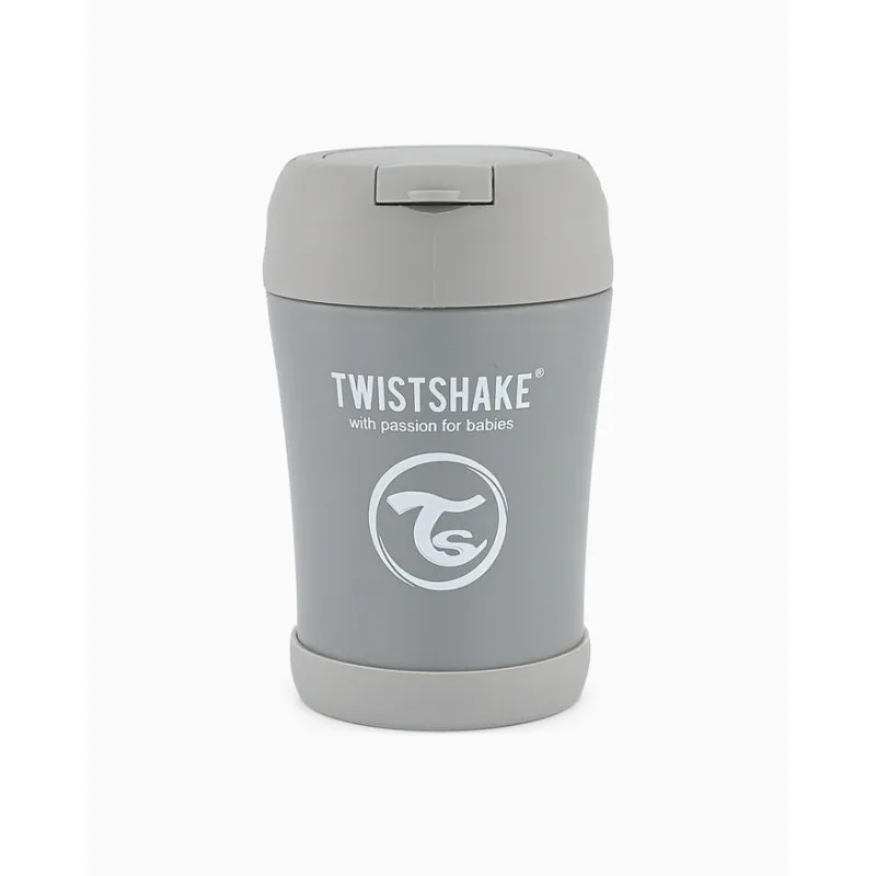 Recipient termic din otel inoxidabil Twistshake pentru alimente cu lingurita 350ml (78751) Gri Recipient termic din otel inoxidabil Twistshake pentru alimente cu lingurita 350ml (78751) Gri