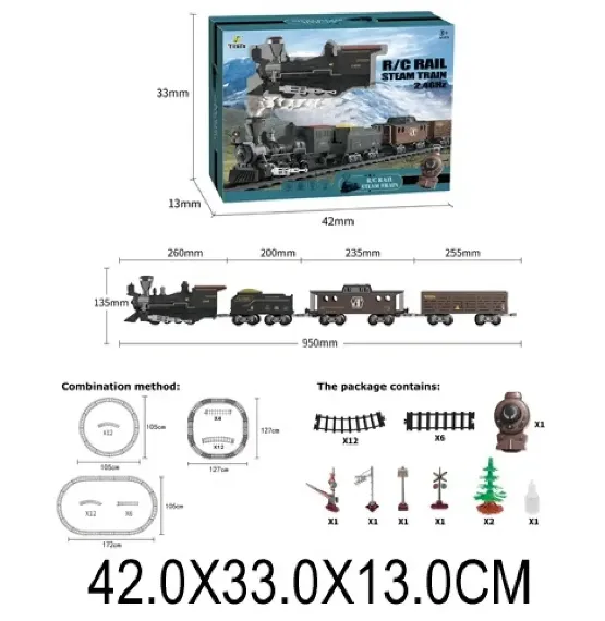Cale ferata cu tren pe baterii,cu sunte si lumini (24627)