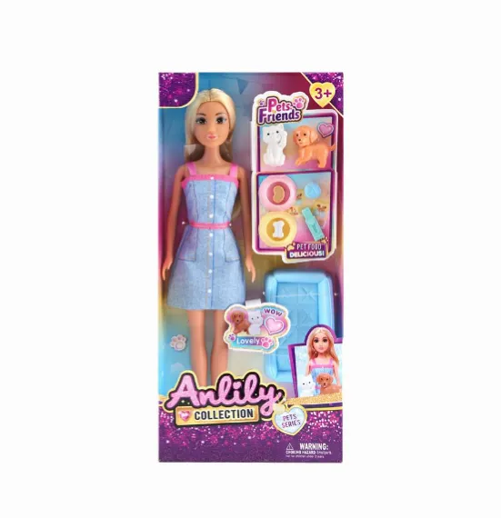 Papusa Anlily, 30 cm, cu set de animale de companie, 616993