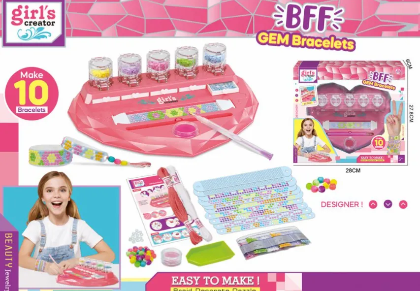  Set de creatie in forma de inima cu masina pentru impletit bratari, MBK-511