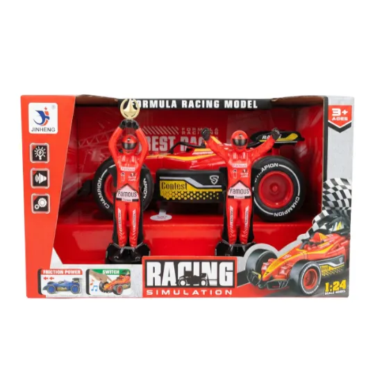 Машина инерционная, F1, с фигурками, красная, код 10072b