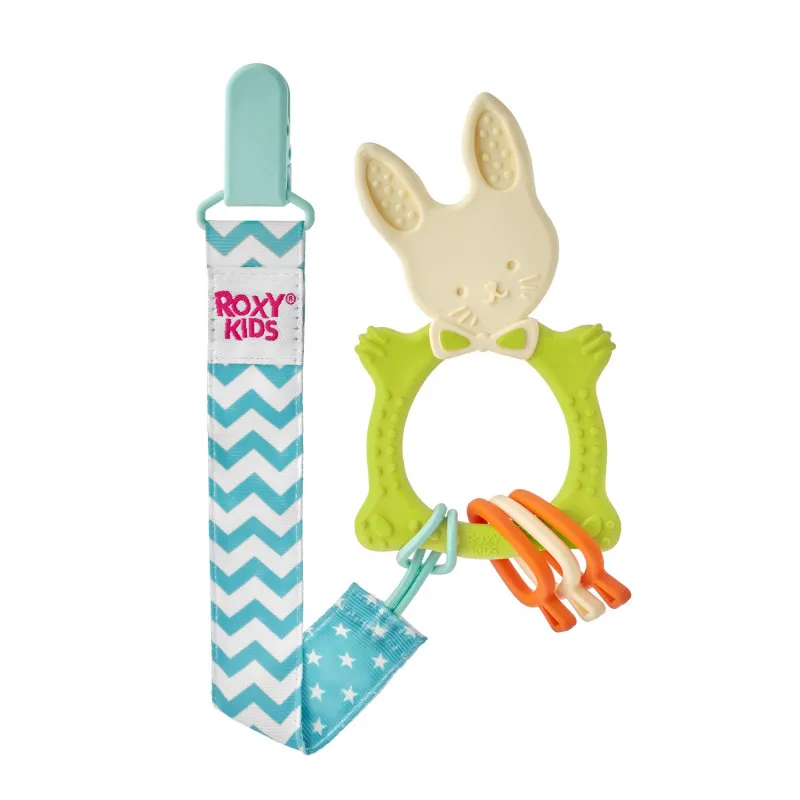 Inel gingival Roxy Kids „Bunny” cu lantisor (RBT-001GNSC) Verde Inel gingival Roxy Kids „Bunny” cu lantisor (RBT-001GNSC) Verde