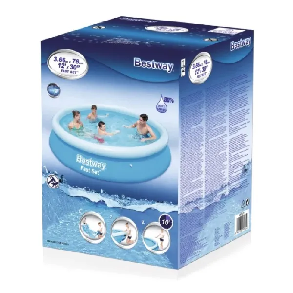 Bestway Piscină gonflabilă Fast Set 366х76 cm, 5377L Bestway Piscină gonflabilă Fast Set 366х76 cm, 5377L