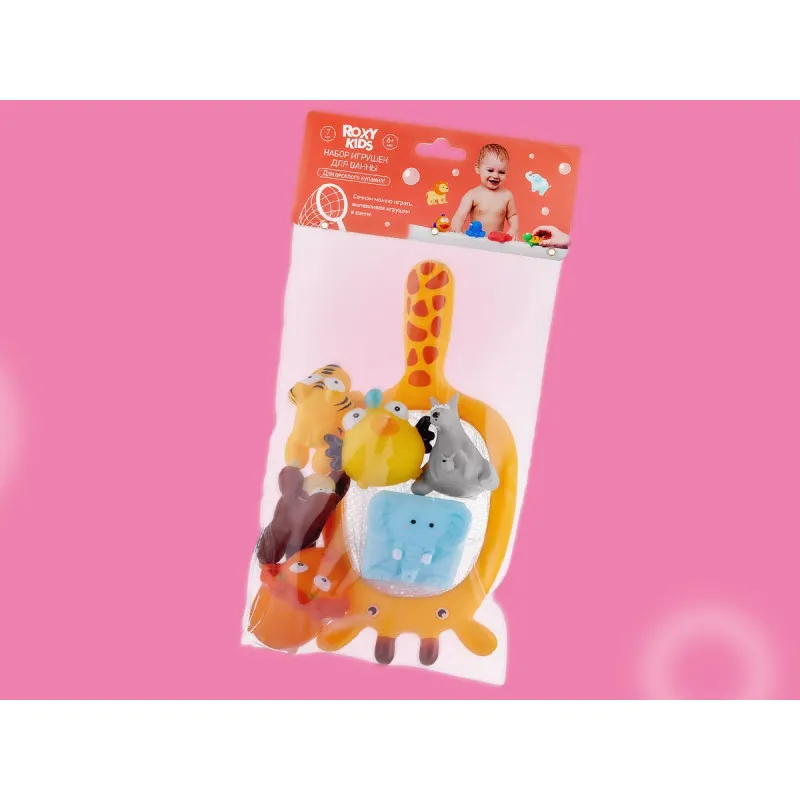 Set de jucarii de baie Roxy Kids „Safari” (7 buc.) (RRT-813) Set de jucarii de baie Roxy Kids „Safari” (7 buc.) (RRT-813)