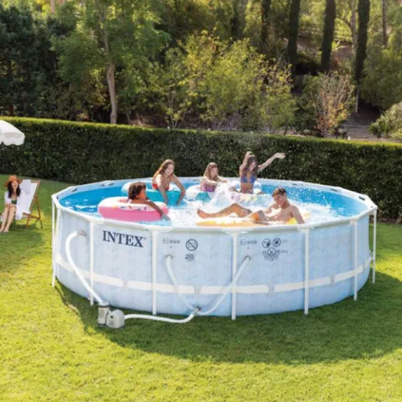 INTEX, CHEVRON PRISM FRAME PREMIUM POOL 488 x122 cm, 19156 L, cadru metalic INTEX, CHEVRON PRISM FRAME PREMIUM POOL 488 x122 cm, 19156 L, cadru metalic