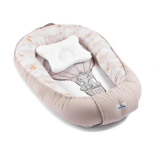 Babynest pentru bebeluș PM Premium Elefant Maro