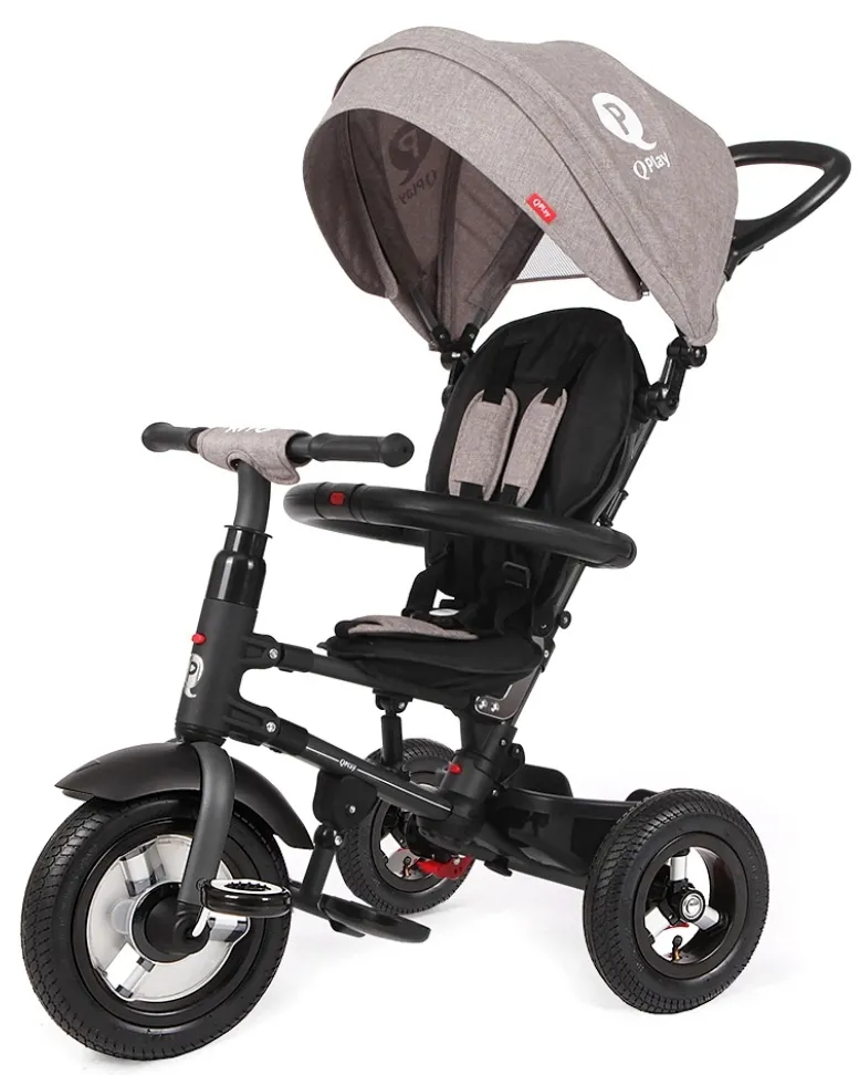 Triciclu copii Qplay Rito Rubber Grey