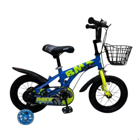 Bicicletă pentru copii 12′, cu roți ajutătoare (JIPU-12 albastra)