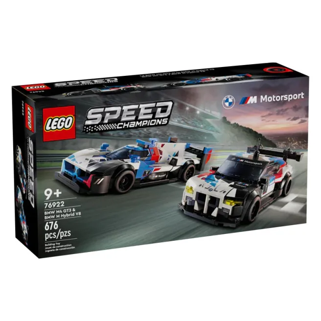 Constructor LEGO Speed Champions Mașini de curse BMW M4 GT3 și BMW M Hybrid V8, art. 76922