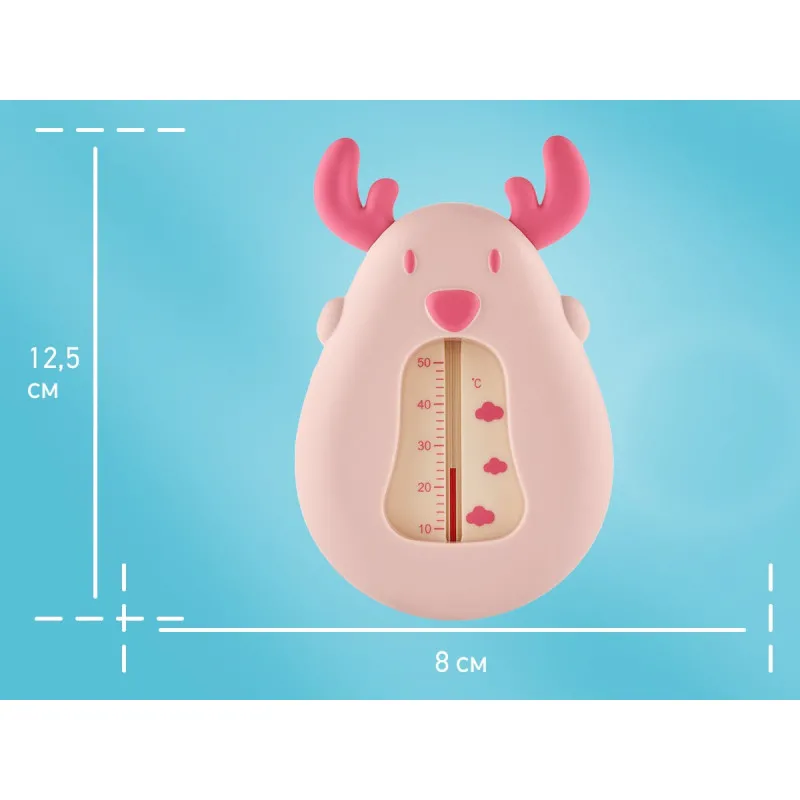 Termometru pentru apa Roxy Kids, „Deer” Roz (RWT-006-P) Termometru pentru apa Roxy Kids, „Deer” Roz (RWT-006-P)
