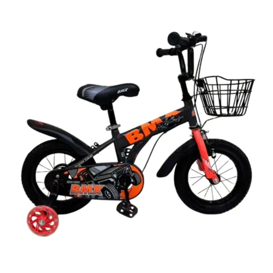Bicicletă pentru copii 12′, cu roți ajutătoare (JIPU-12 gri)