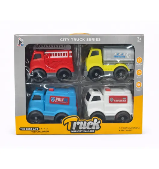 Set mașini inerțiale Mini City Haulers (utilaje speciale) 4 buc., cod 962043