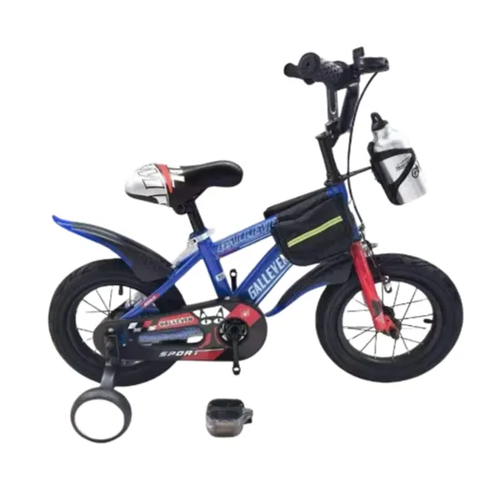 Bicicletă pentru copii 12′, cu roți ajutătoare (GALLEVEN-12 albastru)