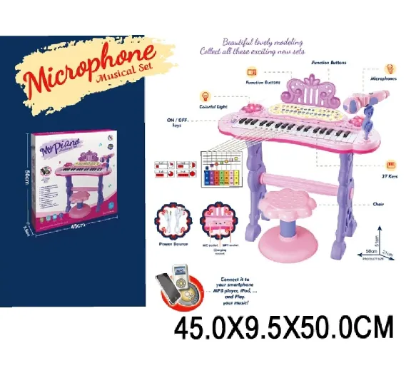 Pian pe stativ cu scaunel si microfon