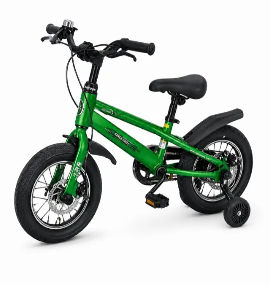 Bicicleta 16 inch, cu 4 roti, verde, cod 2705D