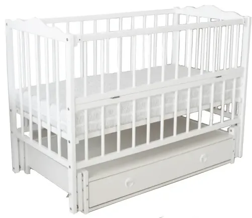 Patut Kuzya Anghelina Alb pe balansoar cu sertar Patut Kuzya Anghelina Alb pe balansoar cu sertar