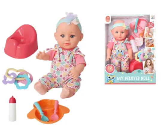 Кукла в комплекте с аксессуарами, говорит на румынском языке.