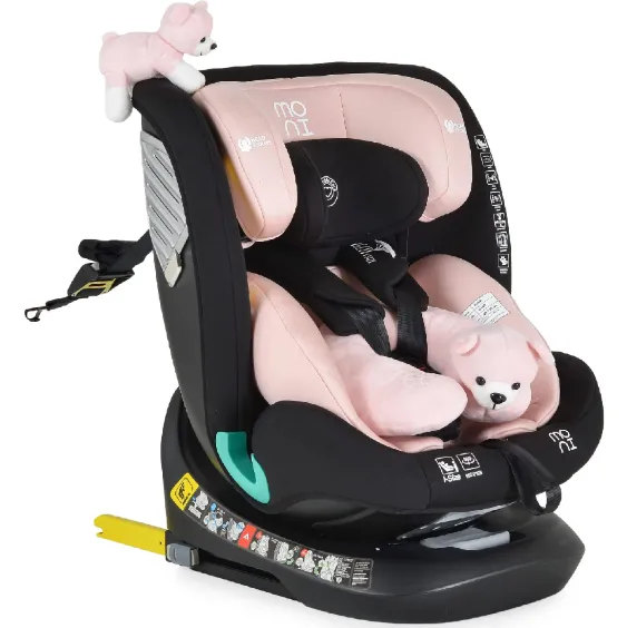 Scaun auto 40-150 cm (i-Size) Isofix Moni Serengeti Gently Pink, rotativ 360