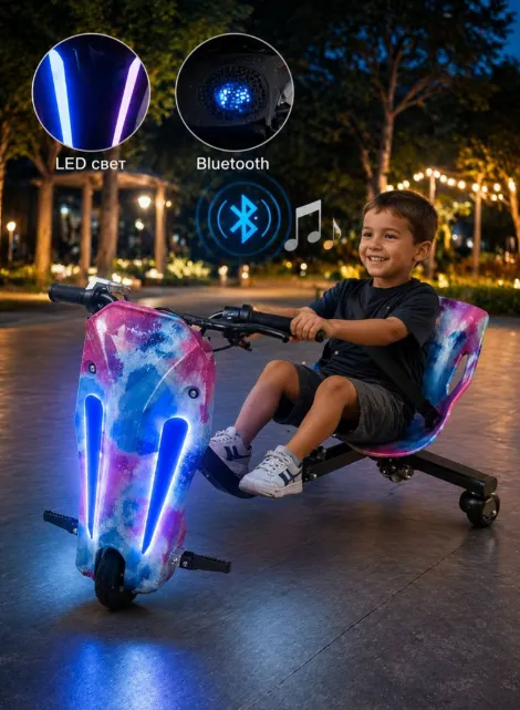 Mașină modernă de drift cu Bluetooth și efecte luminoase LED