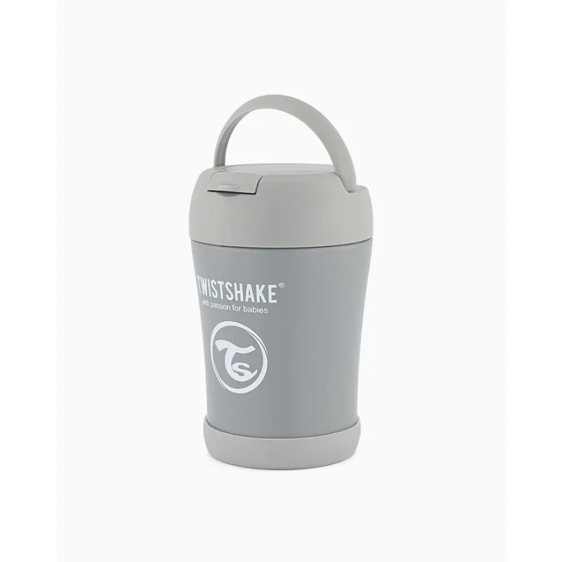 Recipient termic din otel inoxidabil Twistshake pentru alimente cu lingurita 350ml (78751) Gri Recipient termic din otel inoxidabil Twistshake pentru alimente cu lingurita 350ml (78751) Gri