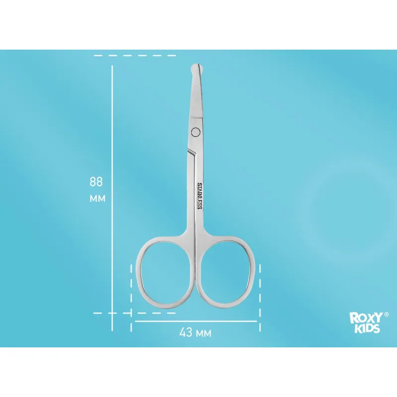 Foarfece de manichiura integral metalice pentru nou-nascuti Roxy Kids, (RPS-005) Foarfece de manichiura integral metalice pentru nou-nascuti Roxy Kids, (RPS-005)