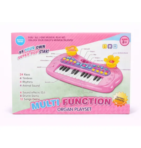 Sintetizator electronic roz cu floricele, cod 962027 Sintetizator electronic roz cu floricele, cod 962027