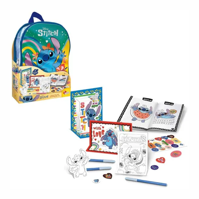 Set de creație de colorare și desen în ruczac Stitch LISCIANI, cod 1400D Set de creație de colorare și desen în ruczac Stitch LISCIANI, cod 1400D