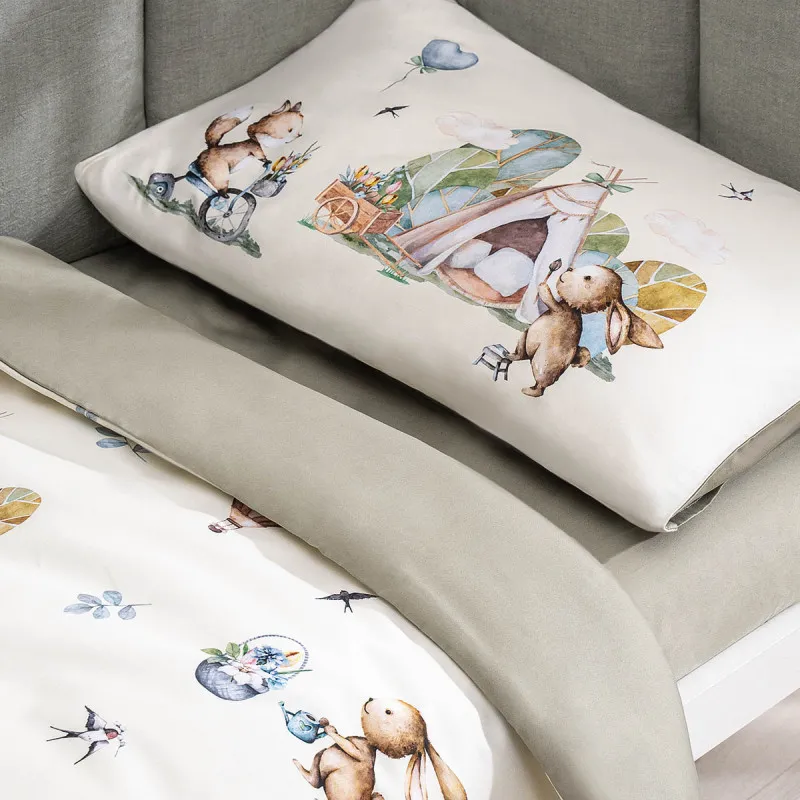 Lenjerie de pat pentru copii Perina Friends (FD3-01.1) Gri-oliva Lenjerie de pat pentru copii Perina Friends (FD3-01.1) Gri-oliva